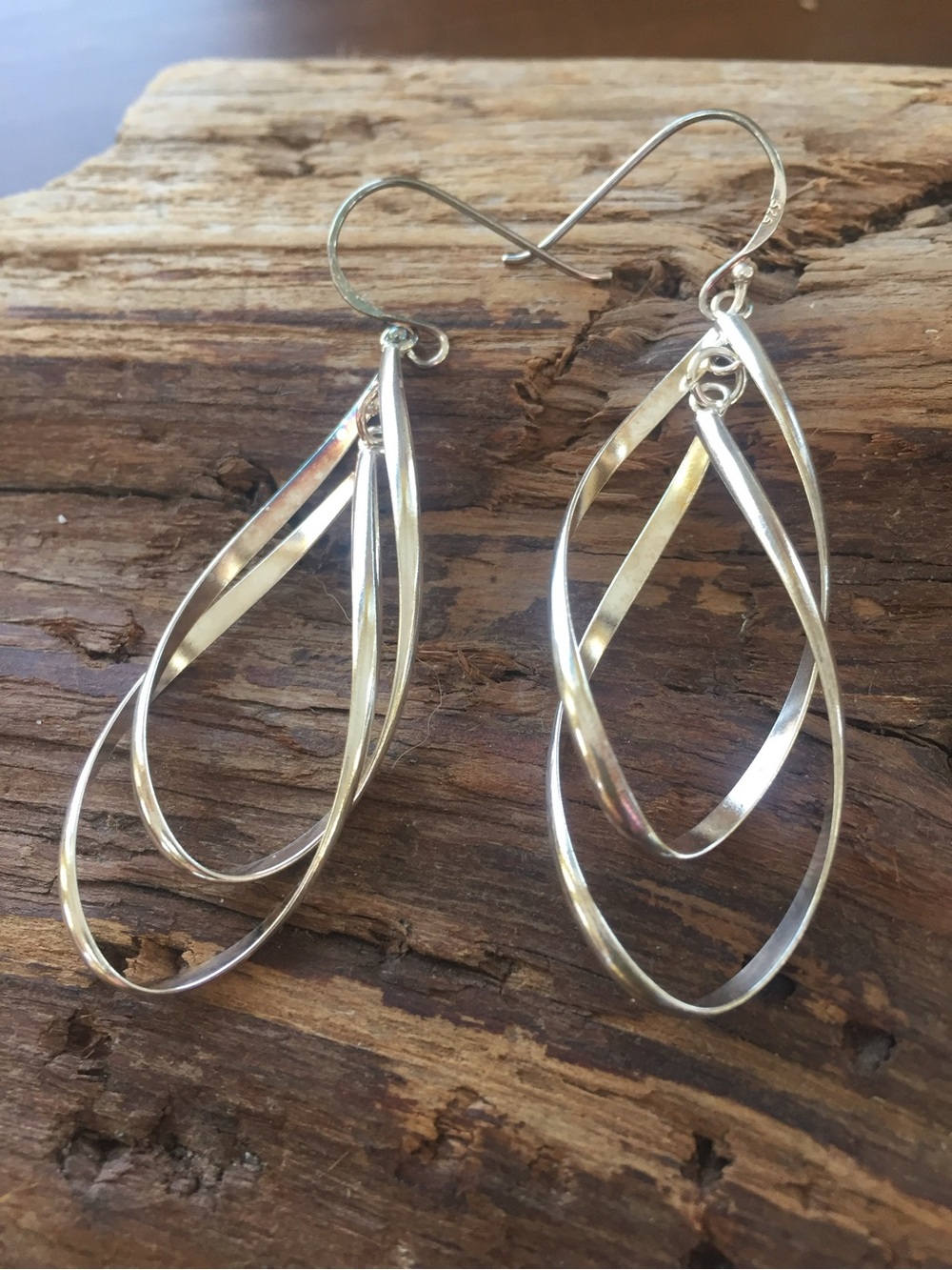 Silver Twist Drop Earrings - Elegant Women's Jewelry